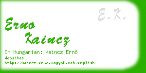 erno kaincz business card