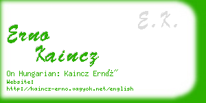 erno kaincz business card